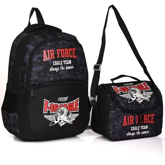 Muggle MU-9659 Air Force Siyah Okul Sırt Çantası