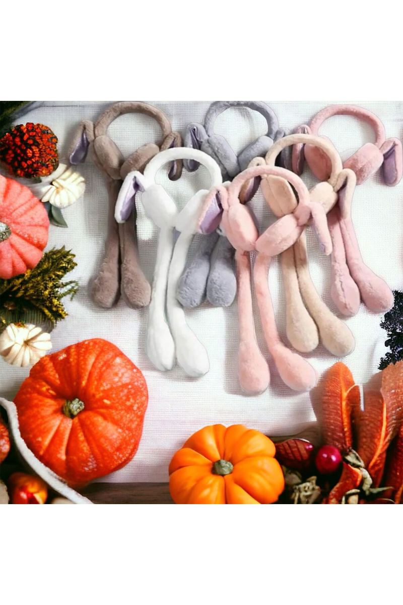 Peluş Hareketli Oynar Kulaklı (Sesli) Çocuk Kulak Isıtıcı Koruyucu Tavşan Kulaklık · görsel 3