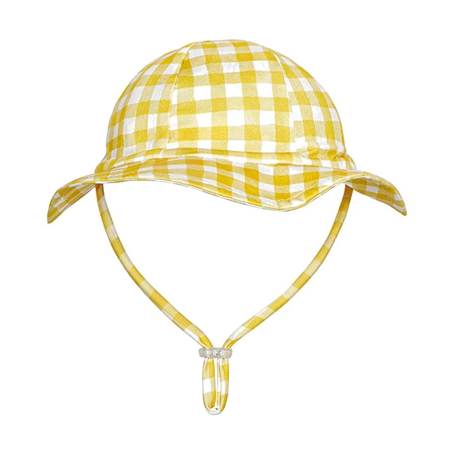 Ekose Sarı Bucket Şapka